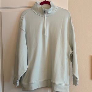 Athleta sea foam Half-Zip Sweat shirt